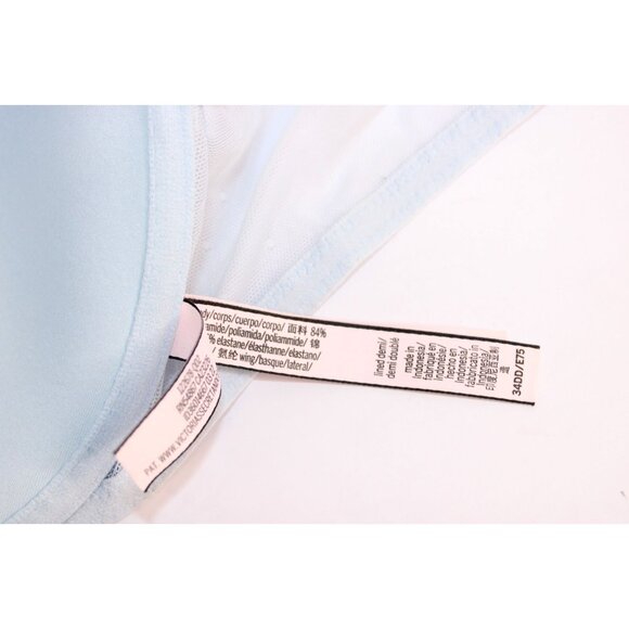 Victoria's Secret 34DD Blue Solid Push Up Lace Lightly Padded Unwired Razorback - Picture 9 of 14